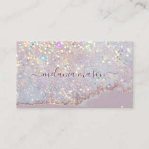 Holografischer Glam Glitter Makeup Artist Purple C Visitenkarte