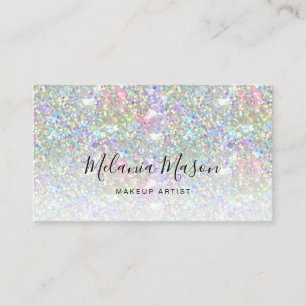 Holografischer Glitter-Make-up-Artist Schwarz Eleg Visitenkarte