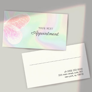 Holografischer Glitzer Butterfly Salon Ernennung B Visitenkarte