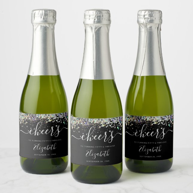 Holografischer Glitzer Cheers Fifty Fabulous Gebur (Flaschen)