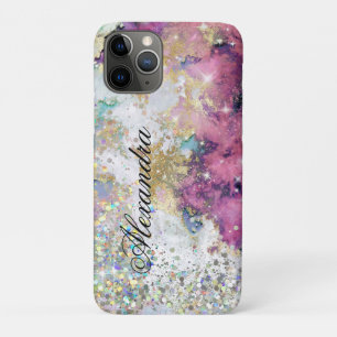 Holografischer Glitzer Einzigartiger goldrosa Marm Case-Mate iPhone Hülle