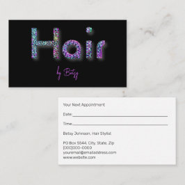 Holografischer Glitzer-Hair-Stylist-Stellenkarte Visitenkarte