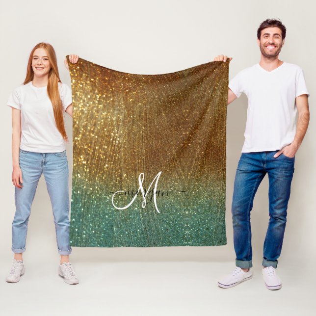 Holografischer Glitzer Monogram Fleece Blanket (Beispiel)