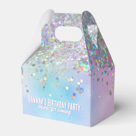 Holografischer Glitzer Rainbow Pastels Geburtsname Geschenkschachtel