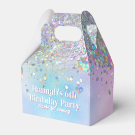 Holografischer Glitzer Rainbow Pastels Geburtsname Geschenkschachtel