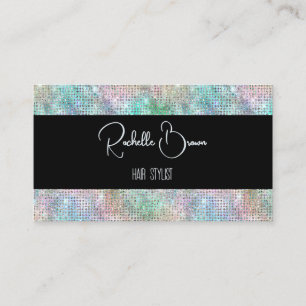 Holografischer Glitzer und Black Business Card Rabattkarte