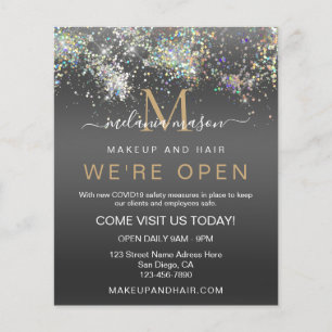 Holografischer Glitzer Wir sind Open Salon Black E Flyer