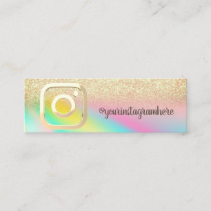 Holografischer Goldener Bokeh Instagram Social Med Mini Visitenkarte
