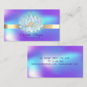 Holografischer Goldstreifen, Blaue Lotus  Visitenkarte
