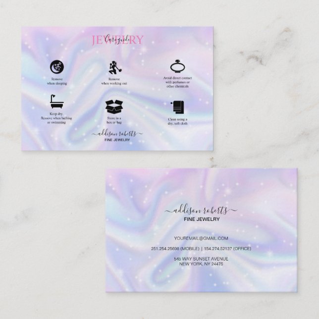 Holografischer Hintergrund Hologramm Neon Candle C Visitenkarte (Vorne/Hinten)