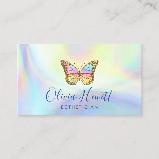 Holografischer Hintergrund-Schmetterling von Imita Visitenkarte (Vorderseite)
