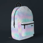 Holografischer Imitat-Glaseffekt Bedruckter Rucksack<br><div class="desc">Pastellhintergrund</div>