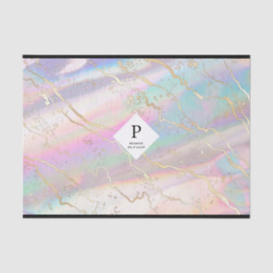Holografischer Iridescent Opal Gemstone Logo Seidenpapier