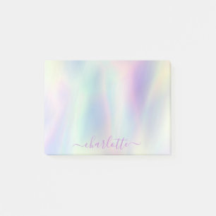 Holografischer Irisierender Pastell-Regenbogen-Nam Post-it Klebezettel
