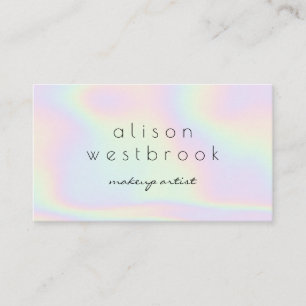 Holografischer moderner Makeup Künstler pastellfar Visitenkarte