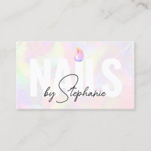 Holografischer Nageldesigner QR Code Rosa Schönhei Telefonnummerkarte