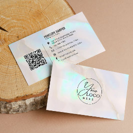 Holografischer Opal Professional Company Logo QR-C Visitenkarte