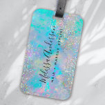 Holografischer Opal Stone Glitzer Calligraphy Gepäckanhänger<br><div class="desc">Ein stilvolles Design für Ihr Unternehmen</div>