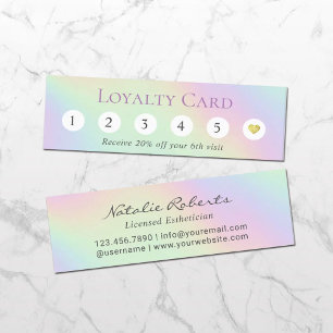 Holografischer Pastell 6 Punch Kundenloyalty Treuekarte