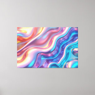 Holografischer Puls – 150x100 cm Flüssiges Licht Leinwanddruck
