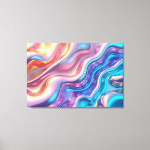 Holografischer Puls – 36"x24" Flüssiges Licht Leinwanddruck