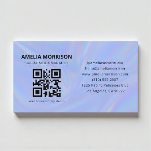 Holografischer QR-Code Minimalist Professional Visitenkarte