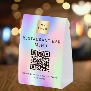 Holografischer QR-Code Restaurant Café Bar Scannen Tischaufsteller