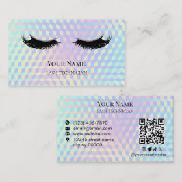 Holografischer QR-Code Wimperntechnikerin Visitenkarte