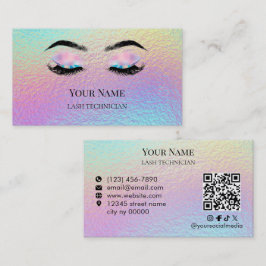 Holografischer QR-Code Wimperntechnikerin Visitenkarte