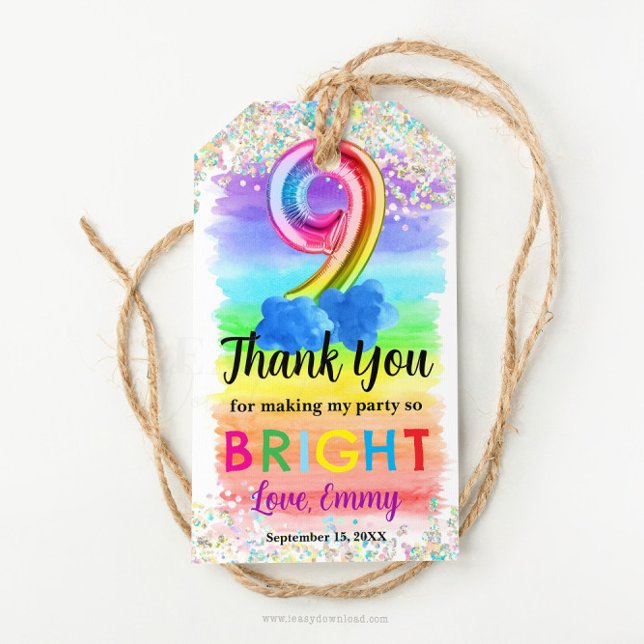 Holografischer Rainbow-Geburtstagsgeschenk-Tag Geschenkanhänger (Von Creator hochgeladen)