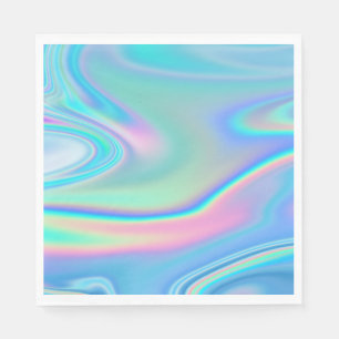 Holografischer Regenbogen Abstrakt Serviette