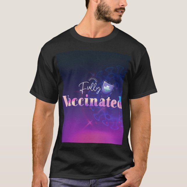 Holografischer vollständig geimpfter Schild     T-Shirt (Vorderseite)