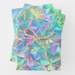 Holografisches Abstraktes Muster Geschenkpapier Set
