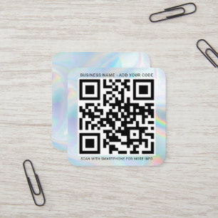 Holografisches benutzerdefiniertes Logo und QR-Cod Quadratische Visitenkarte