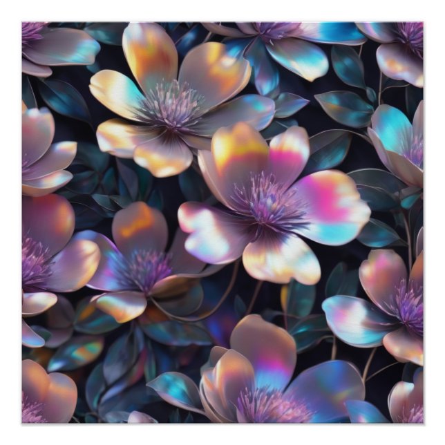 Holografisches Blossom Poster (Vorderseite)