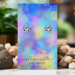 Holografisches Chic Opal Irisierendes Ohrring-Disp Visitenkarte