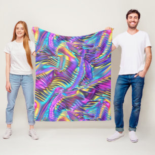 Holografisches Design Futuristik und schimmernde K Fleecedecke