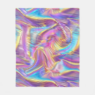 Holografisches Design Futuristik und schimmernde K Fleecedecke