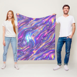 Holografisches Design Futuristik und schimmernde K Fleecedecke
