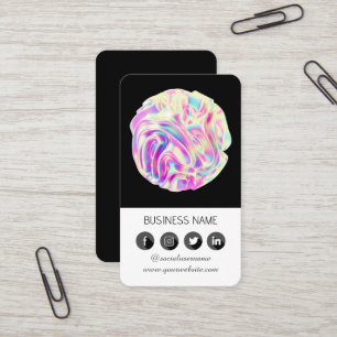 Holografisches Design - QR-Code für Social Media Visitenkarte