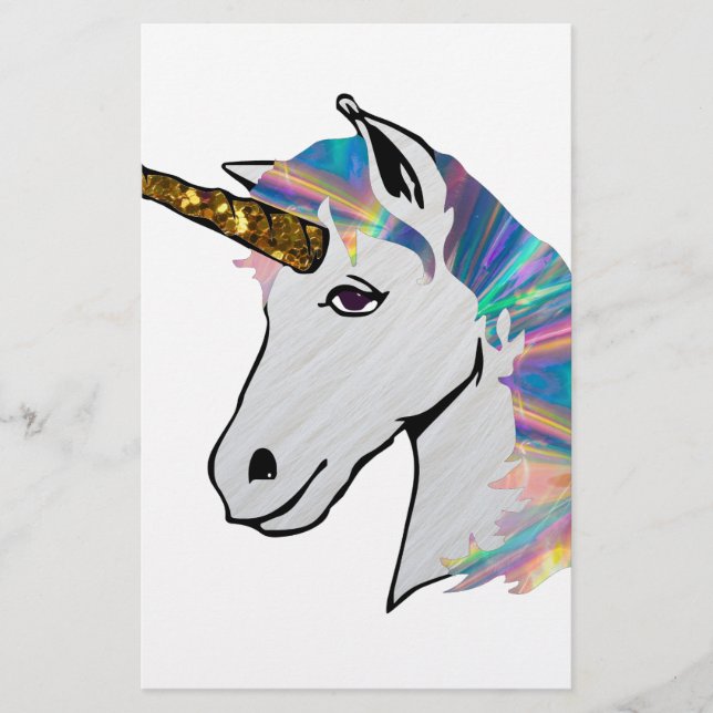 holografisches Einhorn Briefpapier (Vorderseite)