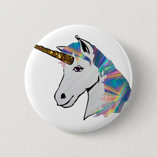 holografisches Einhorn Button