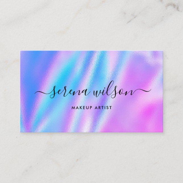Holografisches Einhorn Glittering Holo Make-up Haa Visitenkarte (Vorderseite)