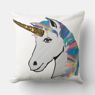 holografisches Einhorn Kissen