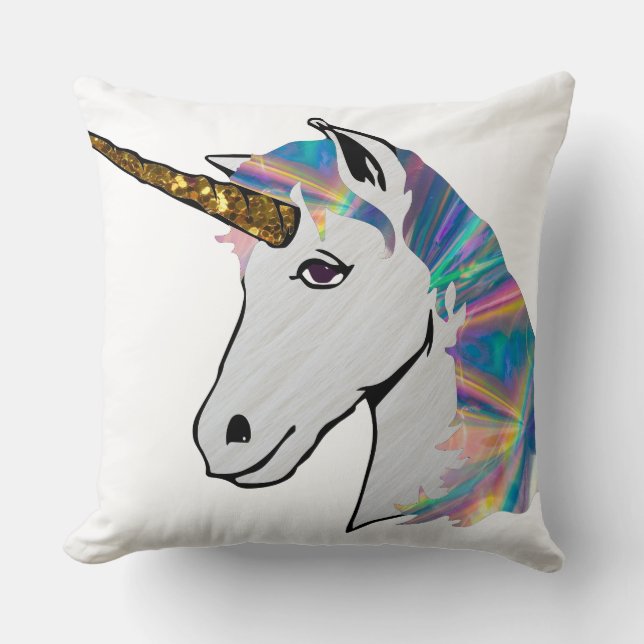 holografisches Einhorn Kissen (Vorderseite)