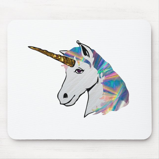 holografisches Einhorn Mousepad (Vorne)