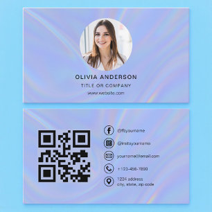 Holografisches Foto mit QR-Code Social Media Visitenkarte