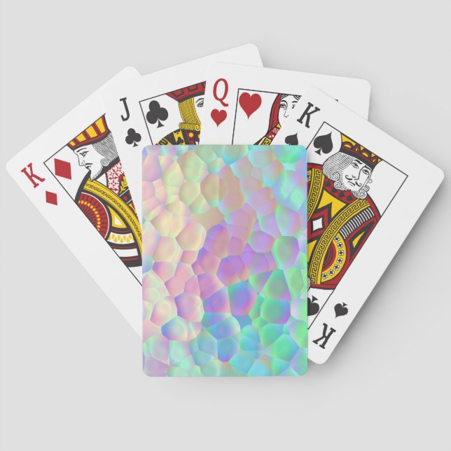 Holografisches Glasmuster, leuchtende Farben Spielkarten (Rückseite)