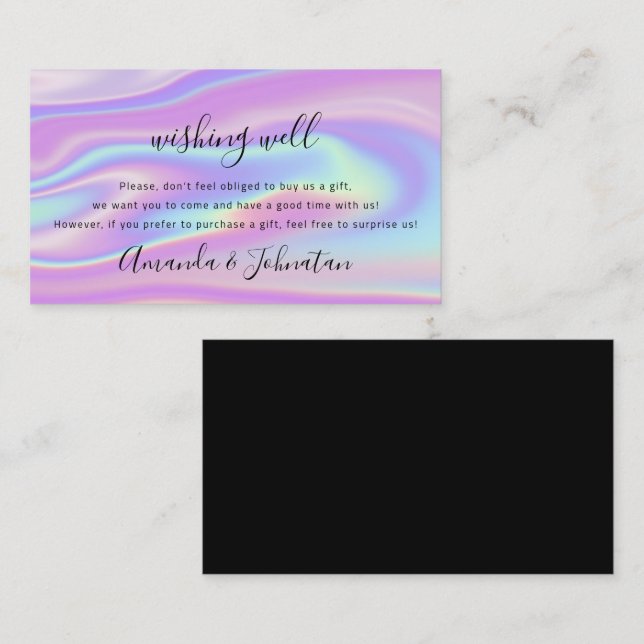 Holografisches Hochzeitsgeschenk für Sterling Visitenkarte (Vorne/Hinten)