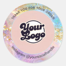 Holografisches individuelles Logo Name IG Rosa Dan